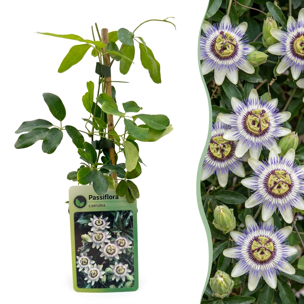 Blaue Passionsblume 'Passiflora caerulea' – Weiß-Lila – Topf Ø9cm