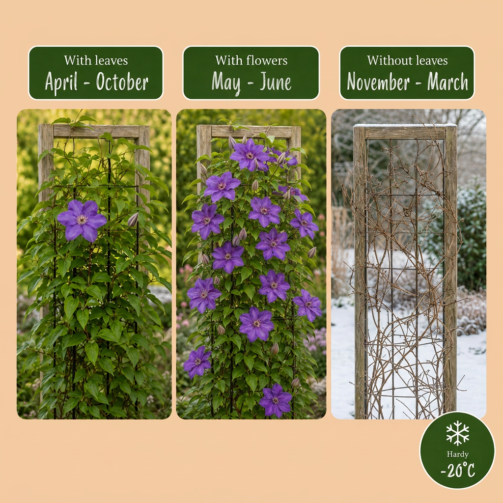 Waldrebe 'The President' – Clematis – Lila – Ø9cm – Ansicht 6