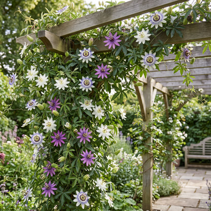 Kletterpflanzen-Trio 'Tricolour' – Clematis, Passionsblume & Sternjasmin – Topf Ø9cm – Ansicht 4