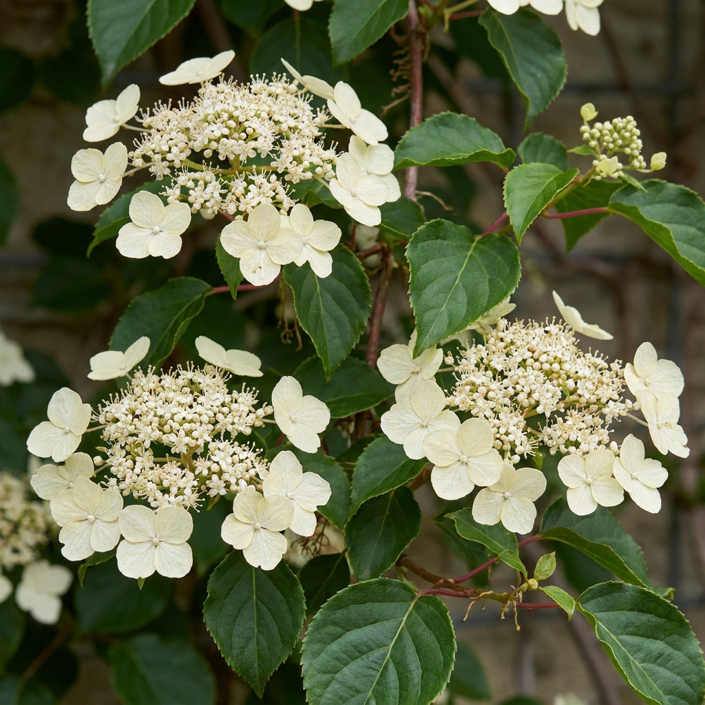 Kletterhortensie 'Hydrangea petiolaris' – Weiß, Ø9cm, ↕35cm – Ansicht 3
