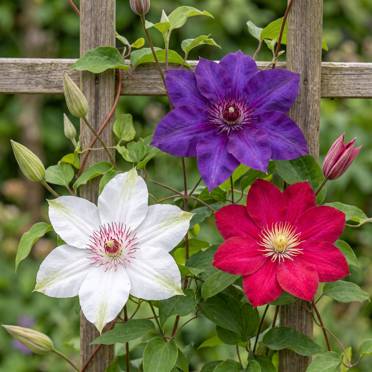 Dreifarben-Waldrebe 'Tricolour' – Lila-Rosa-Weiß – Topf Ø9cm – Ansicht 3
