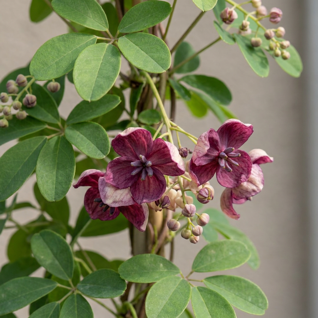 Fingerblättrige Akebie (Akebia quinata) – Lila-Rot – Topf Ø9cm – Ansicht 3