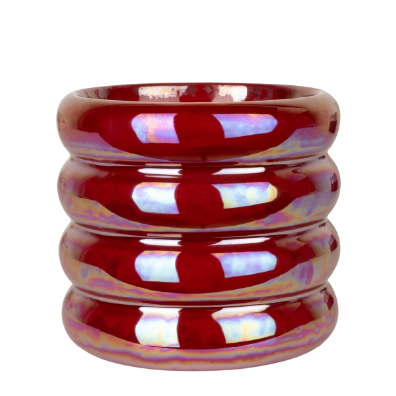 Dekotopf 'Glow' – Rot – Ø 9 cm