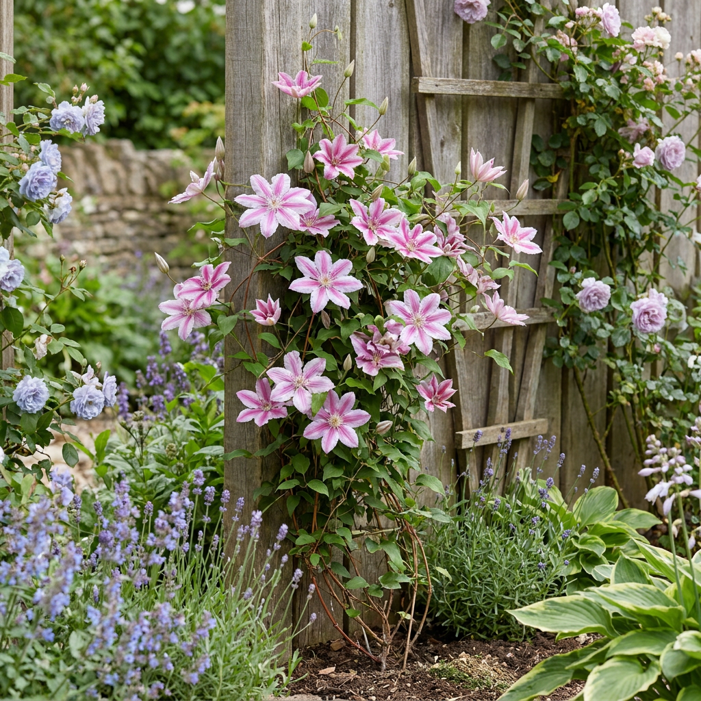 Waldrebe 'Piilu' – Clematis – Weiß-Rosa – Ø9cm – Ansicht 4