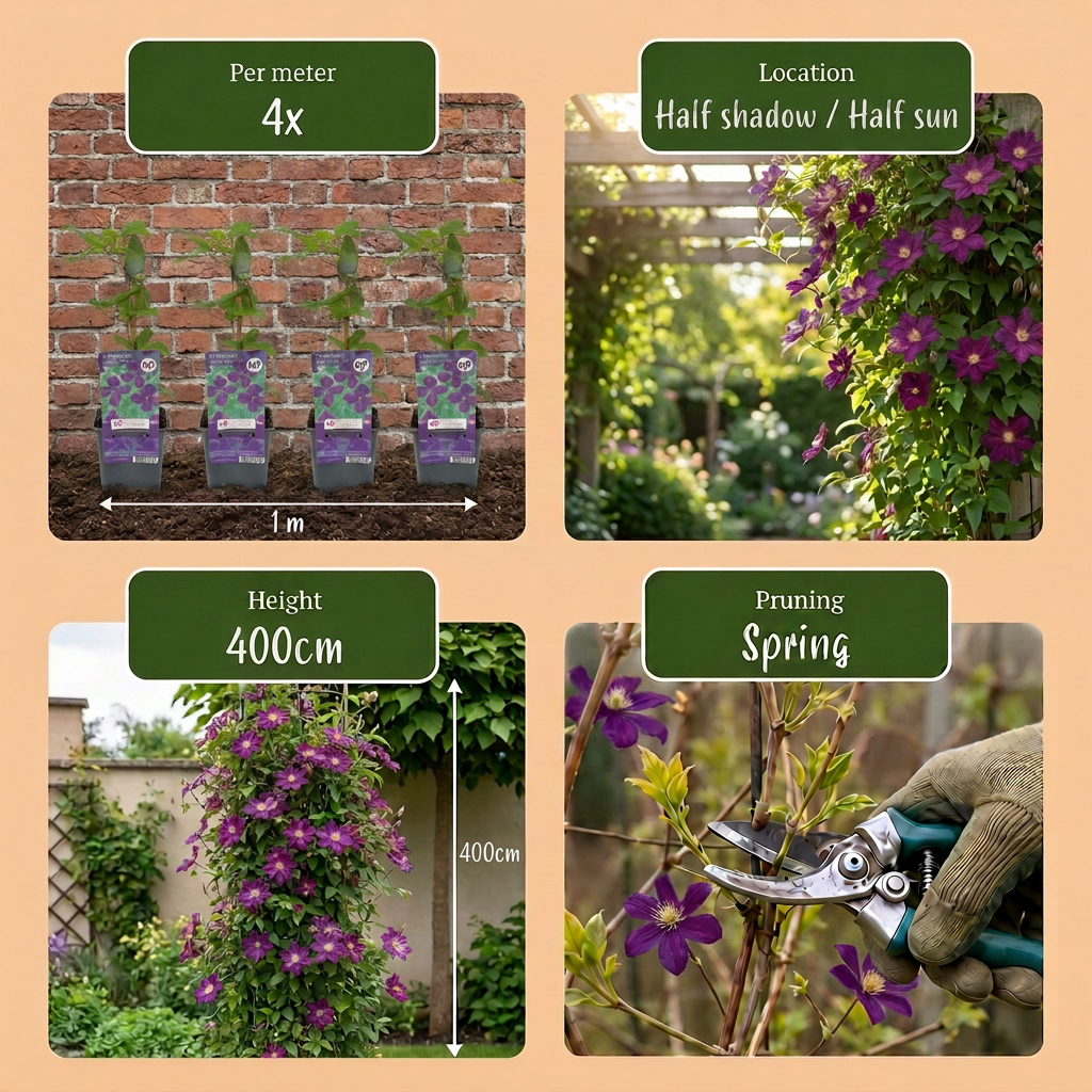 Waldrebe 'Polish Spirit' – Clematis viticella – Lila – Topf Ø9cm – Ansicht 6