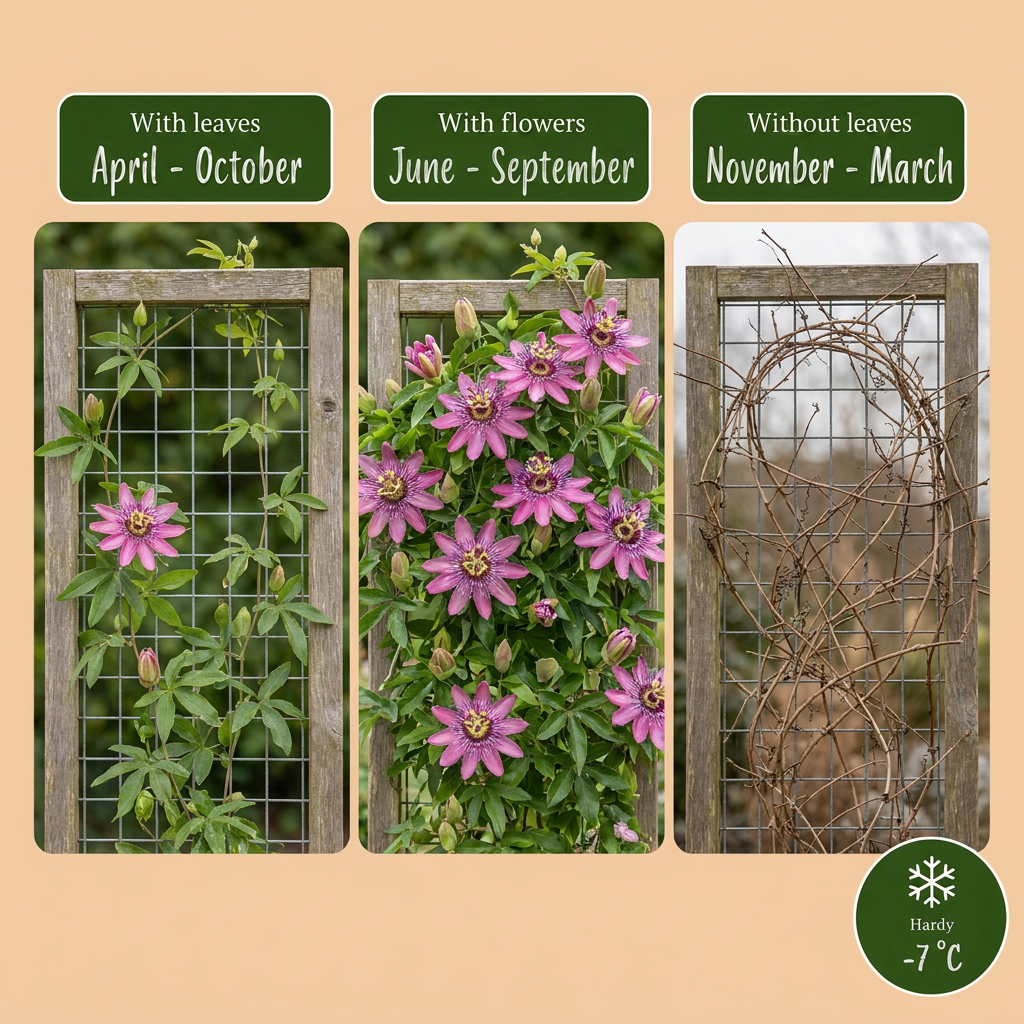 Passionsblume 'Victoria' – Rot-Rosa – Topf Ø9cm – Ansicht 4