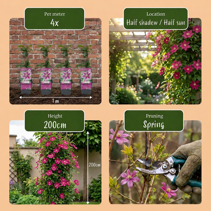Waldrebe 'Piilu' – Clematis – Weiß-Rosa – Ø9cm – Ansicht 6