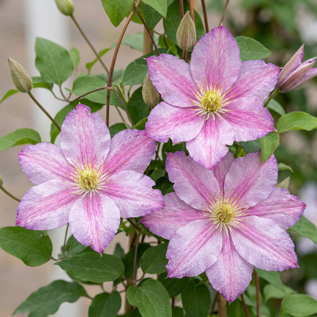 Waldrebe 'Piilu' – Clematis – Weiß-Rosa – Ø9cm – Ansicht 3