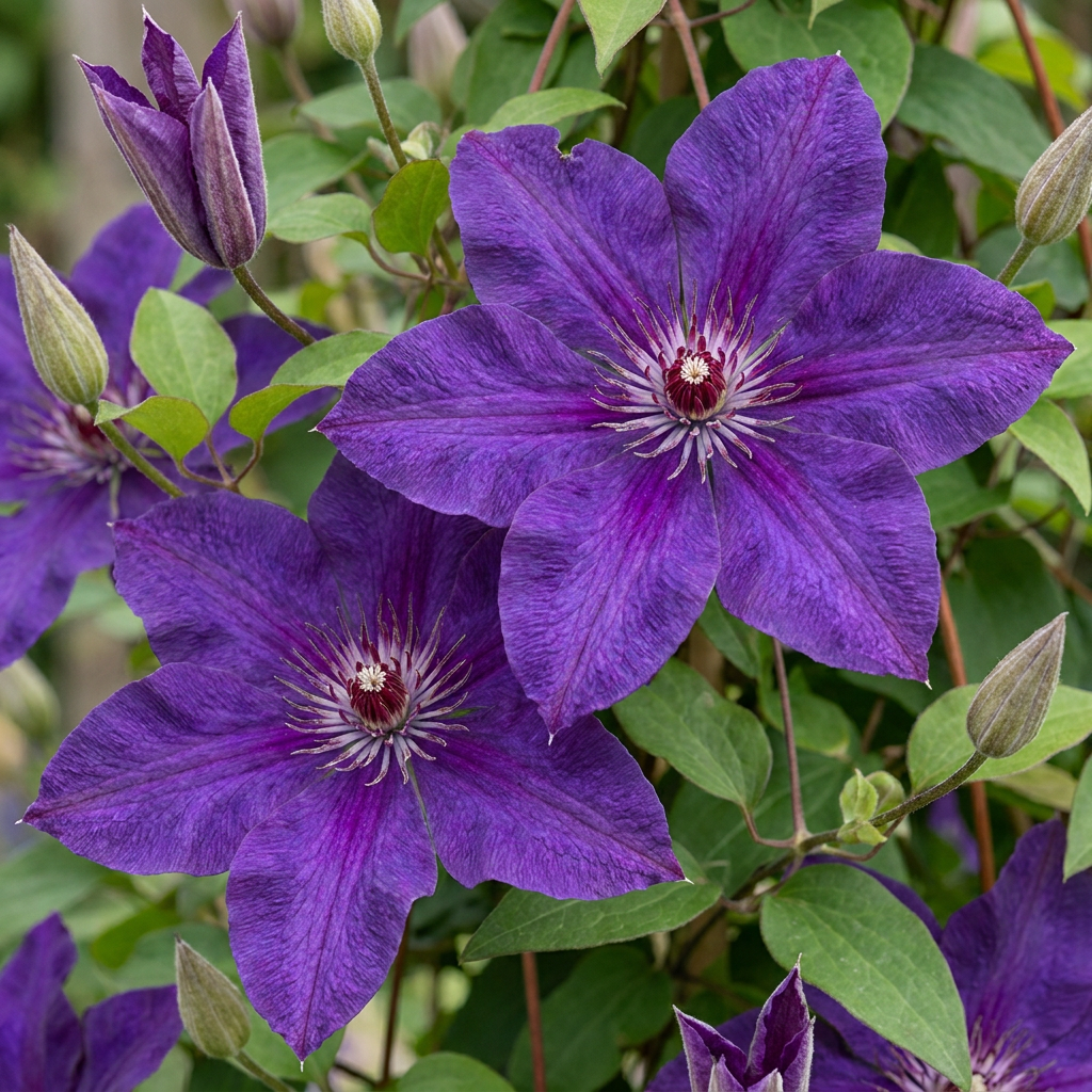Waldrebe 'The President' – Clematis – Lila – Ø9cm – Ansicht 3