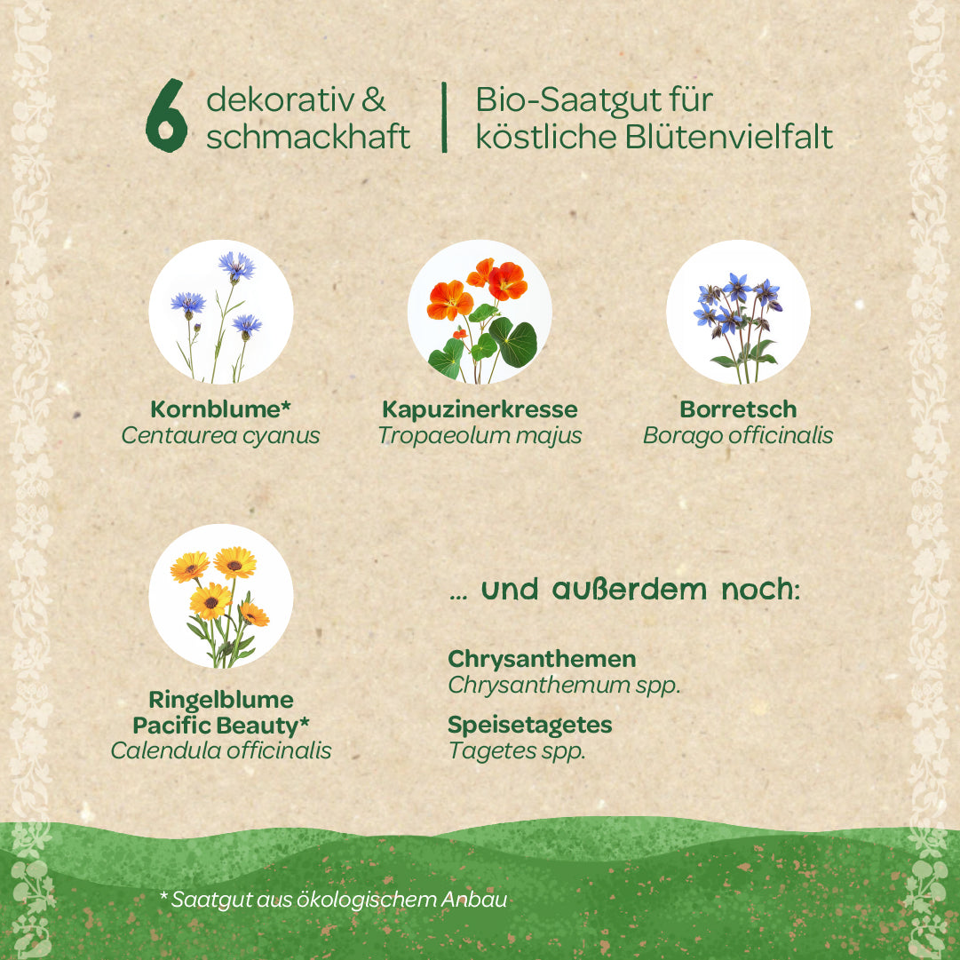BIO-Saatgut-Set "Essbare Blüten" 
