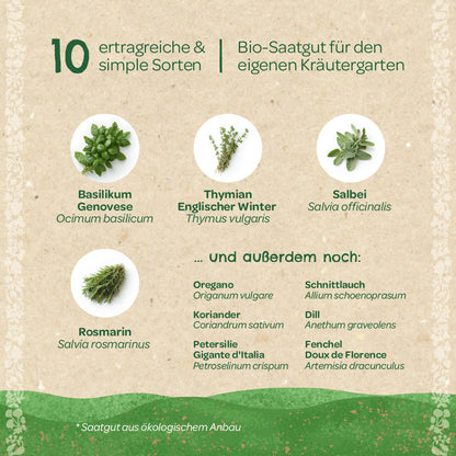 BIO-Saatgut-Set "Küchenkräuter" 