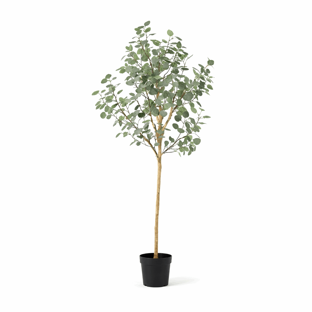 Eukalyptus Kunstpflanze 180cm – Großer Eucalyptus Baum Deko Pflanze – Pflegefreie Zimmerpflanze für Wohnzimmer Büro & Empfangsbereich
