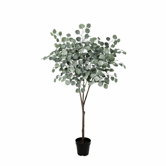 Eukalyptus Baum Kunstpflanze 150cm – Realistische Eucalyptus Deko Pflanze – Pflegefreie Zimmerpflanze für Wohnzimmer Büro & Empfangsbereich