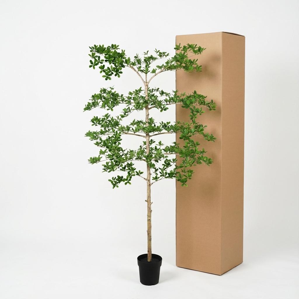 Bucida Kunstpflanze 200cm – Große Designer Deko Baum Pflanze – Pflegefreie Zimmerpflanze für Wohnzimmer Büro & Empfangsbereich