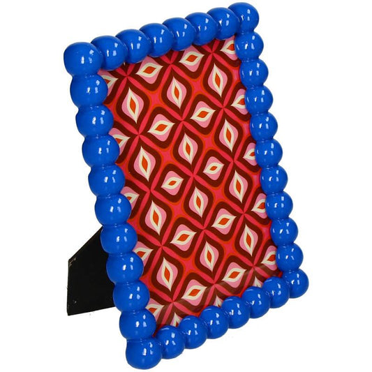 Bilderrahmen Perlen Polyresin – Blau – Eleganter Fotorahmen für Fotos 3x18cm – Stilvolle Deko 