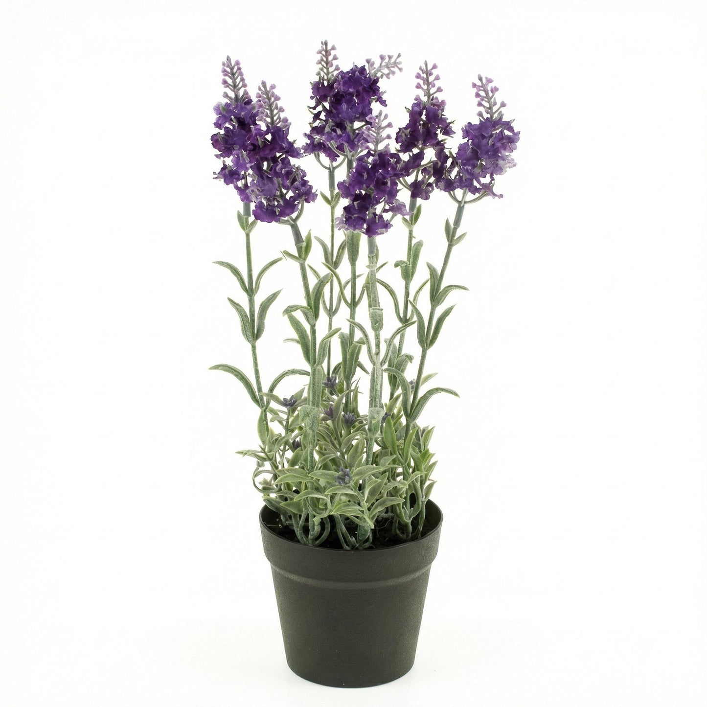 1x Künstlicher Lavendel - violette Pflanze im Topf - Kunstpflanze - 28 cm 