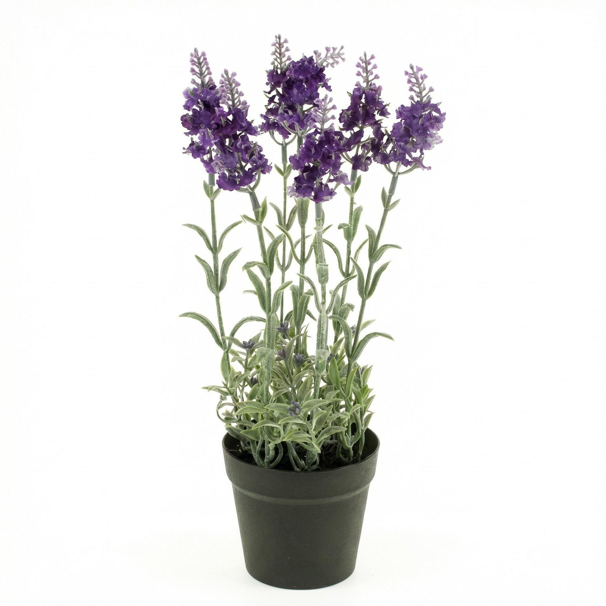 1x Künstlicher Lavendel - violette Pflanze im Topf - Kunstpflanze - 28 cm 