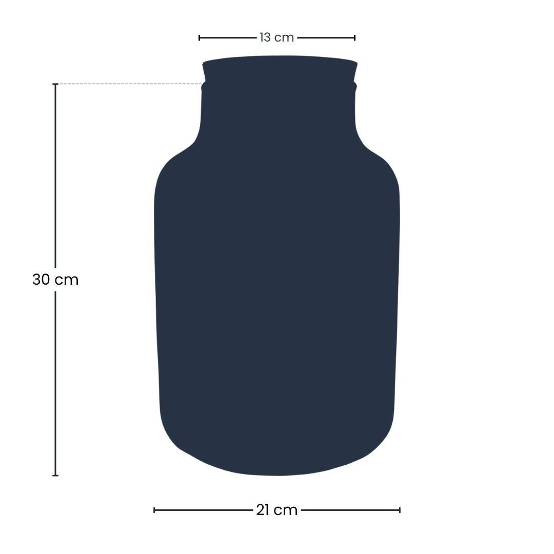 Terrarienflasche „Milky“ mit LED-Korkdeckel – Ø21cm ↕30cm – Glasflasche aus Recyclingglas – ca. 9L Volumen – Ideal für DIY-Terrarien & Mini-Ökosysteme – Mit Beleuchtung 