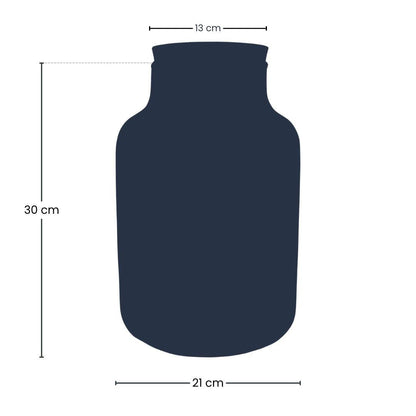 Terrarienflasche „Milky“ mit LED-Korkdeckel – Ø21cm ↕30cm – Glasflasche aus Recyclingglas – ca. 9L Volumen – Ideal für DIY-Terrarien & Mini-Ökosysteme – Mit Beleuchtung 