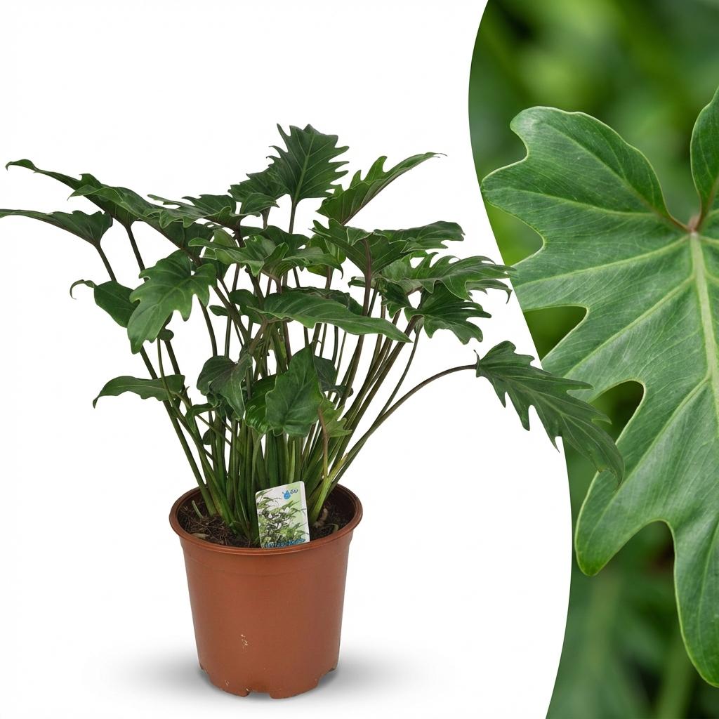 Green boutiQ - Zimmerpflanze - Philodendron - Philodendron Xanadu - Grün - Pflegeleicht - 1 Pflanze - Topf 19cm - Höhe 60cm 