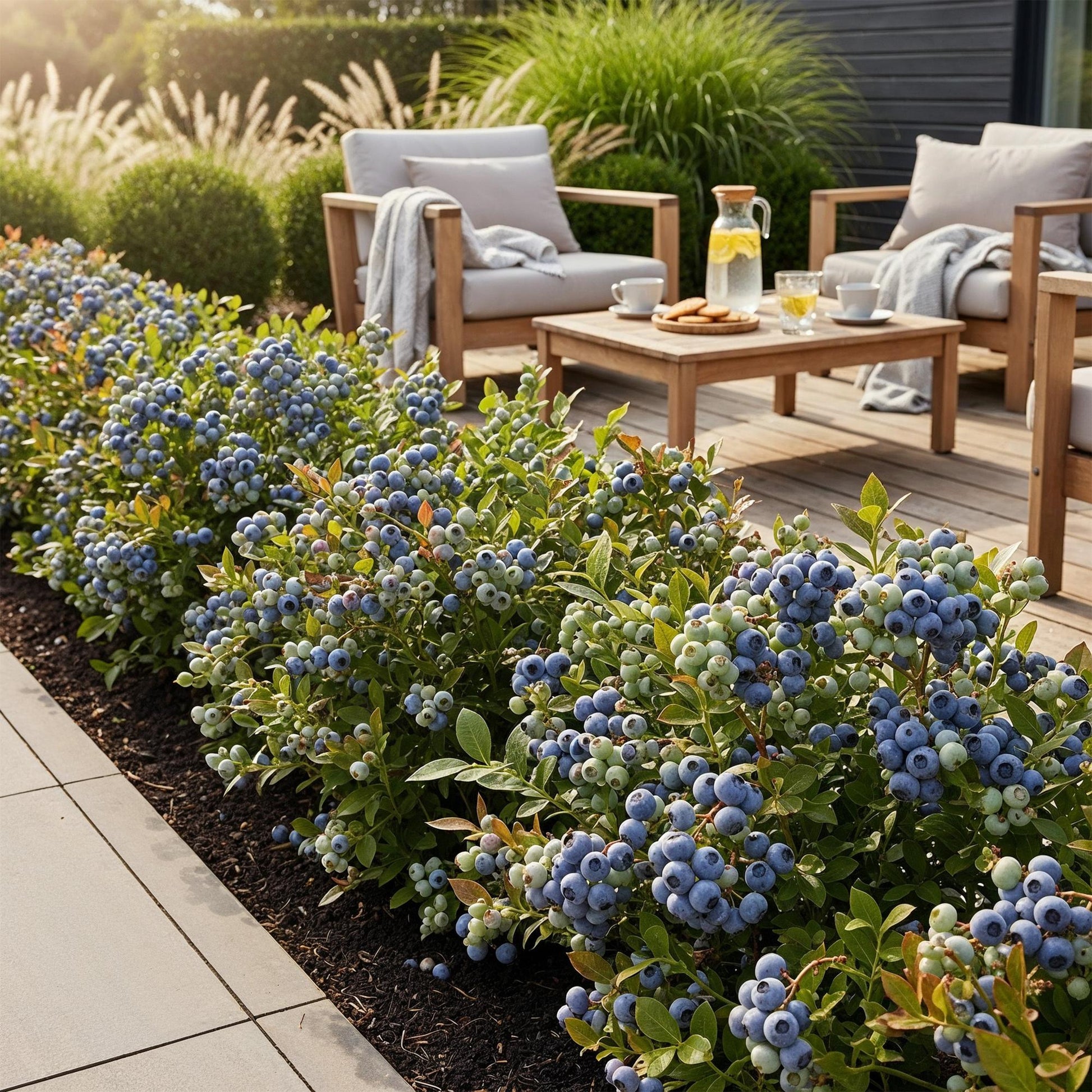 Heidelbeere Vaccinium corymbosum Bluecrop winterhart 6 Pflanzen Ø9cm Höhe30cm – Ertragreiche Heidelbeere für Garten Balkon & Terrasse 