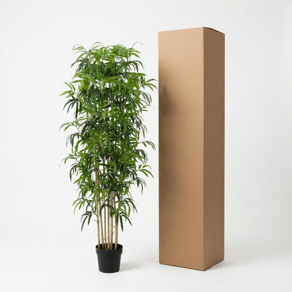 Künstlicher Bambus 180cm – Große Bambus Kunstpflanze im Topf – Realistische Deko Pflanze für Wohnzimmer Büro & Empfangsbereich