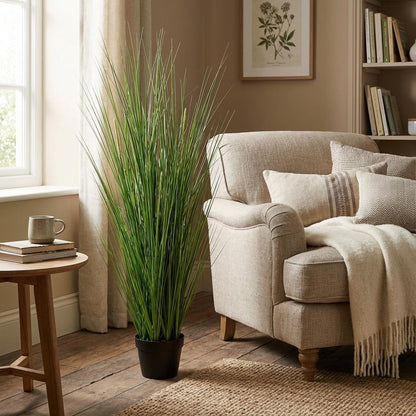 Zwiebelgras Kunstpflanze 130cm – Moderne Deko Kunstpflanze – Pflegefreie Zimmerpflanze für Wohnzimmer Büro & Empfangsbereich