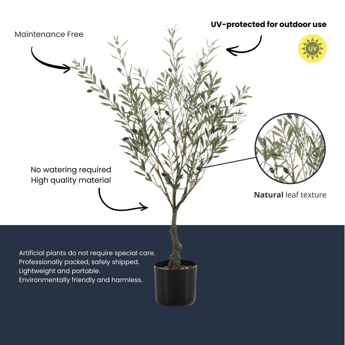 Artificial Olive tree im Topf - Kunstpflanze - UV - 90 cm 