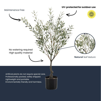 Artificial Olive tree im Topf - Kunstpflanze - UV - 90 cm 