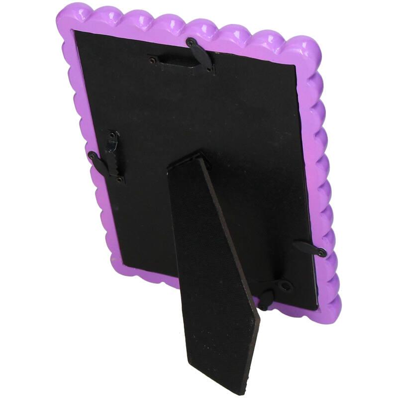 Fotorahmen – Perlen Polyresin – Lila – 13x18cm – Eleganter Bilderrahmen mit Perlenverzierung – Für Fotos, Portraits & Erinnerungen – Dekorative Tisch- & Regalaufstellung 