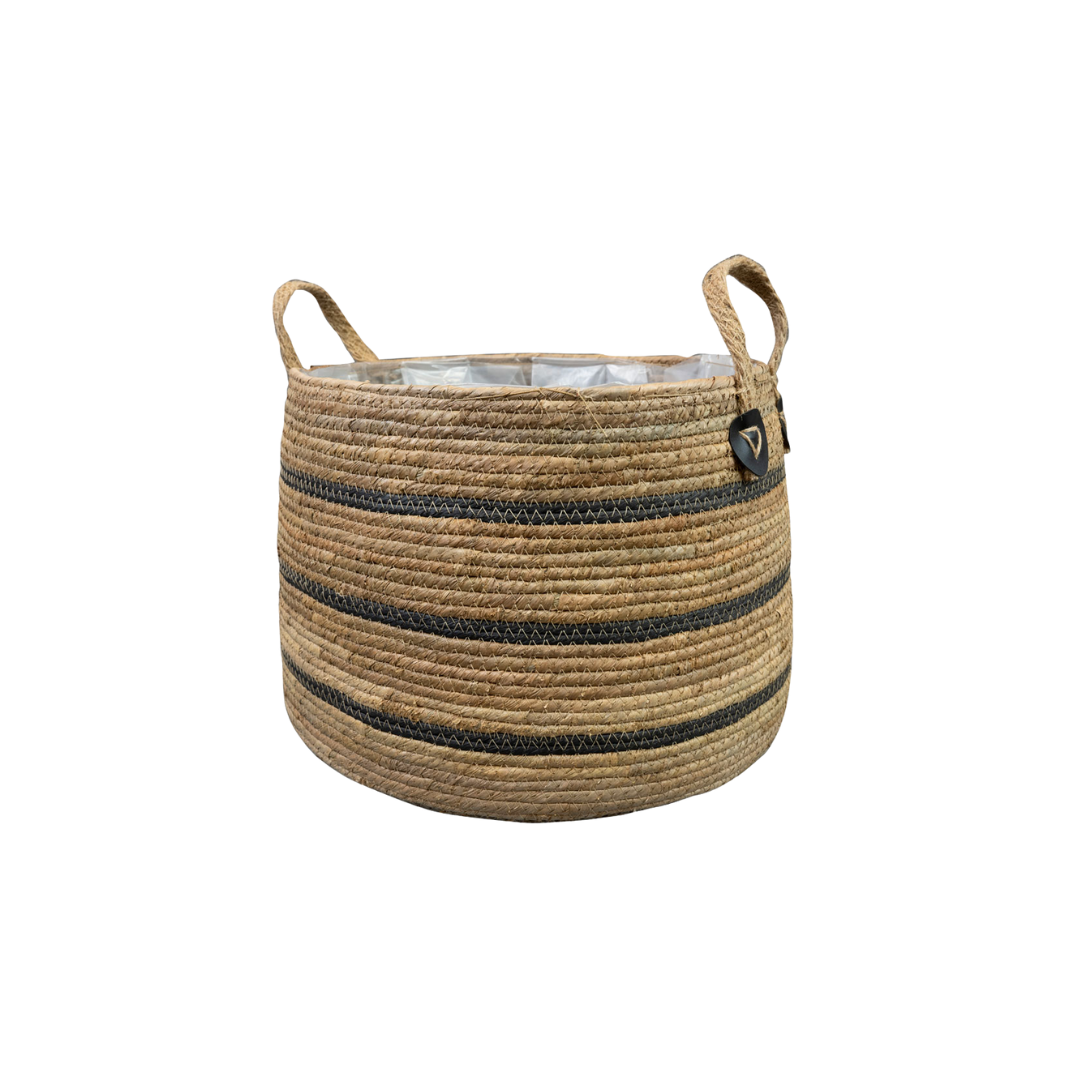 Korb Isla Black – D43cm x H30cm – Schwarzer Deko- & Aufbewahrungskorb – Ideal für Pflanzen, Decken & Kissen – Stabil & pflegeleicht – Modernes Design 