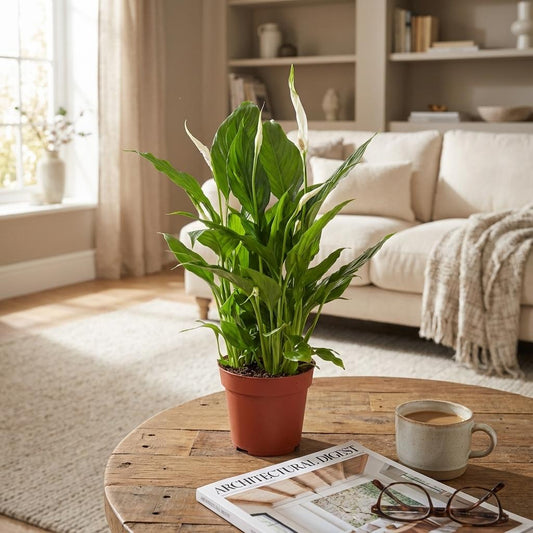 Scheidenblatt Spathiphyllum Einblatt – Ø12cm – Höhe 35–40cm – Luftreinigende Zimmerpflanze mit weißen Blüten – Pflegeleichte Grünpflanze für Wohnraum & Büro 