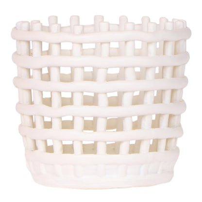 Mesh Ziertopf Ø12cm – Moderner Pflanztopf mit Strukturdesign – Dekorativer Übertopf für Zimmerpflanzen Kräuter & Sukkulenten