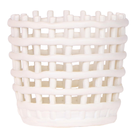 Mesh Ziertopf Ø12cm – Moderner Pflanztopf mit Strukturdesign – Dekorativer Übertopf für Zimmerpflanzen Kräuter & Sukkulenten