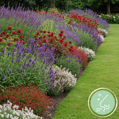 Staudenset – Duftende Blumen – 24 Stauden Ø11cm – Für ca. 3 m² – Bienenfreundlich & pflegeleicht – Verschiedene Farben & Blütezeiten – Ideal für sonnige Beete 