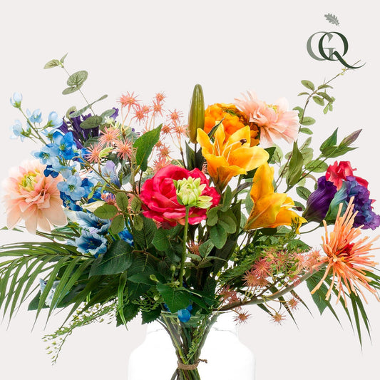 Kunstblumenstrauß - Pretty Powerful - 67cm - Hochwertiges Kunstblumen Bouquet für Wohnzimmer Büro Dekoration 