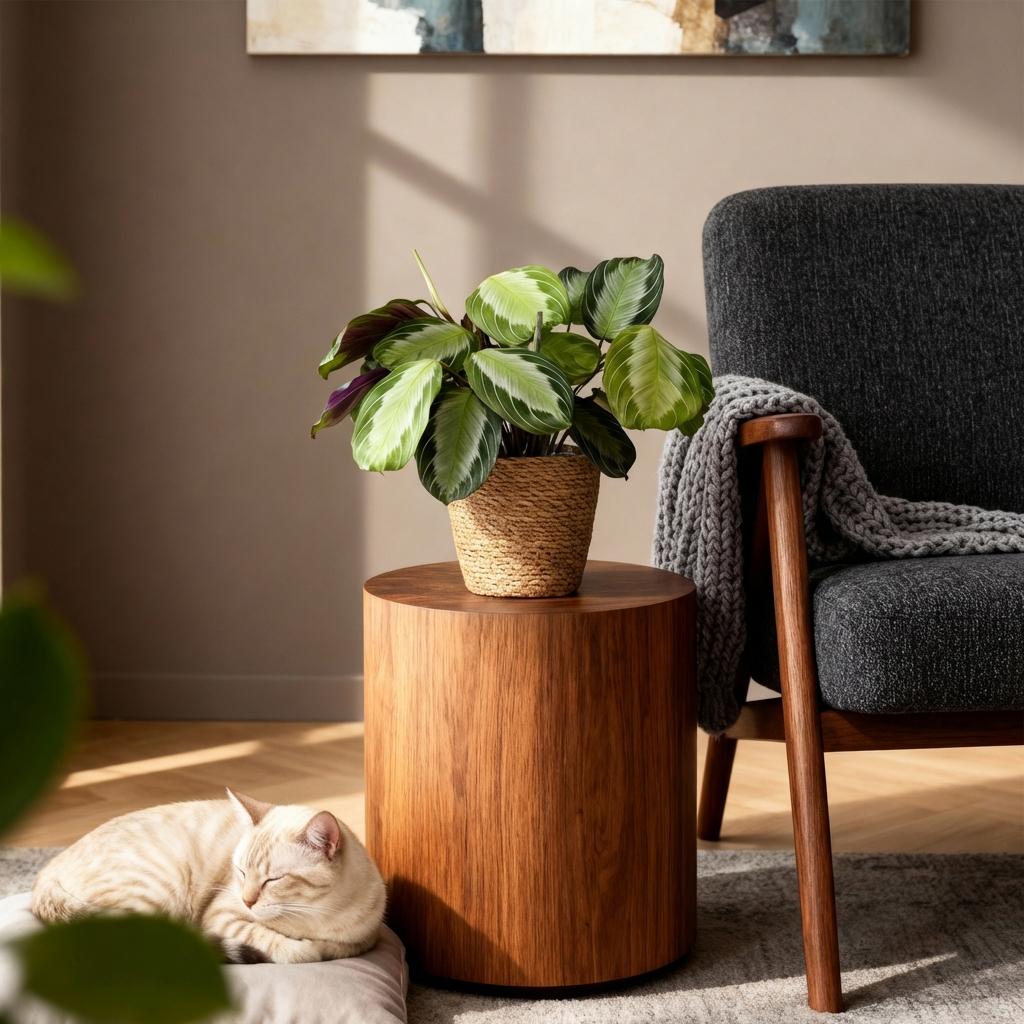 Green boutiQ - Zimmerpflanze - Maranta Fascinator Silverband - Gebetspflanze - Haustierfreundliche Pflanze - Grün - 2 Pflanzen - mit Korb - Topf 12cm - Höhe 25cm 