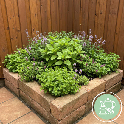 Staudenset „Teekräuter“ – 8 aromatische Kräuterstauden für ca. 1 m² – Für frischen Kräutertee aus dem eigenen Garten – Pflegeleichtes Kräuterpaket – Ø11 cm 