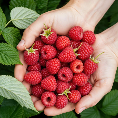 Himbeere Rubus idaeus Ottawa winterhart 6 Pflanzen Ø9cm Höhe 30cm – Rote Himbeere für Garten Beet Balkon & Terrasse – Süße Früchte 