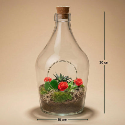 Love in a Bottle - DIY Open Planten terrarium - Ø 16 cm ↑ 30 cm 