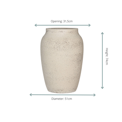 Pot Hera Chalk White - L D51 x H74 