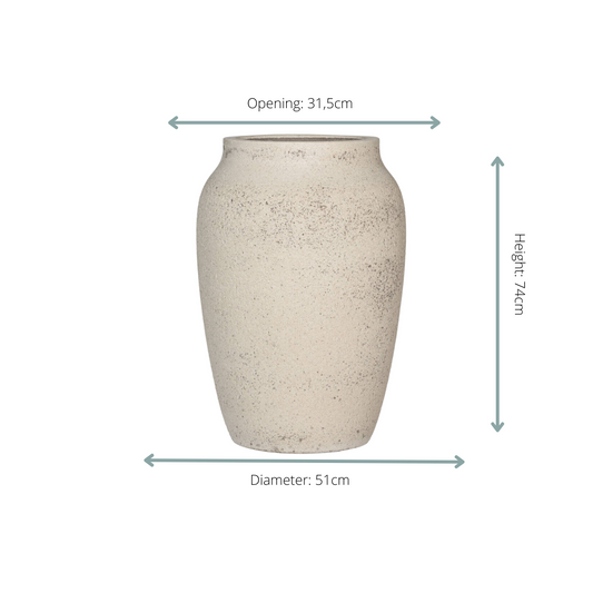 Pot Hera Chalk White - L D51 x H74 