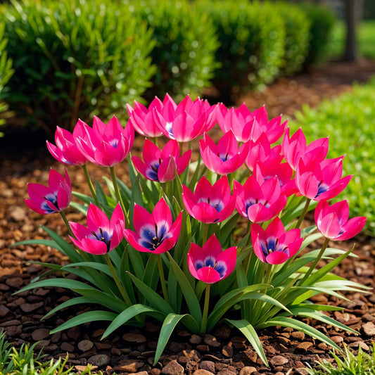 GreenboutiQ - Blumenzwiebeln - Tulp Little Beauty - Farbe Dunkelrosa - 25 Stück - Zwiebelgröße 6/7 - XXL Pack 