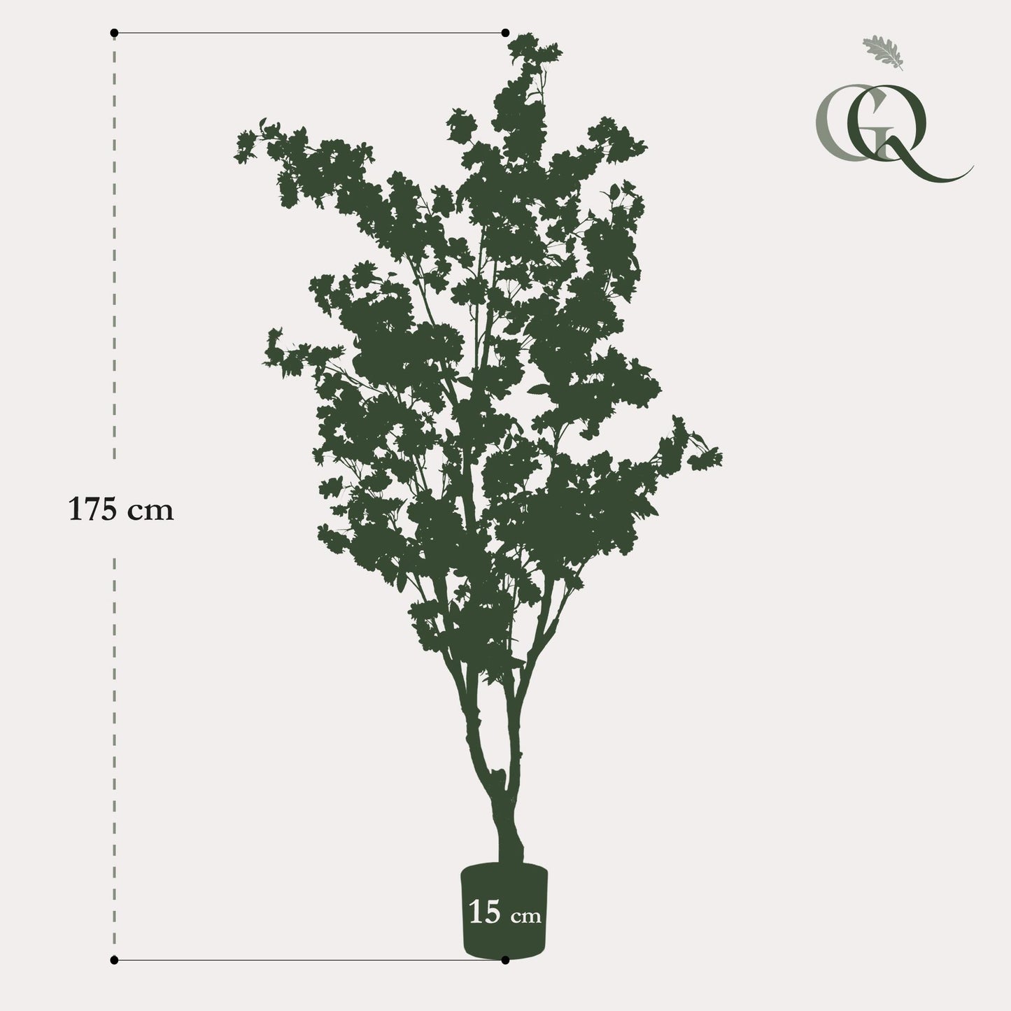 Kunstpflanze Kirschblüte Prunus – Rosa – 175cm – Täuschend echte Kunst-Kirschblüte – Deko-Pflanze für Wohnzimmer, Büro & Eingangsbereich – Ganzjährig blühend