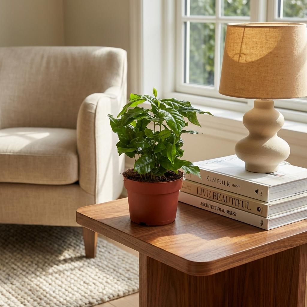 Zimmerpflanze Kaffeebaum Coffea Arabica Weiß – Pflegeleichte Grünpflanze 12cm – Höhe 15–20cm – Dekorative Kaffeepflanze für Wohnzimmer Büro & Fensterbank 