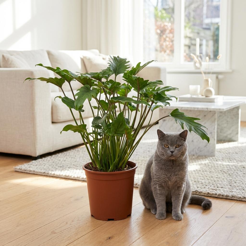 Green boutiQ - Zimmerpflanze - Philodendron - Philodendron Xanadu - Grün - Pflegeleicht - 1 Pflanze - Topf 19cm - Höhe 60cm 