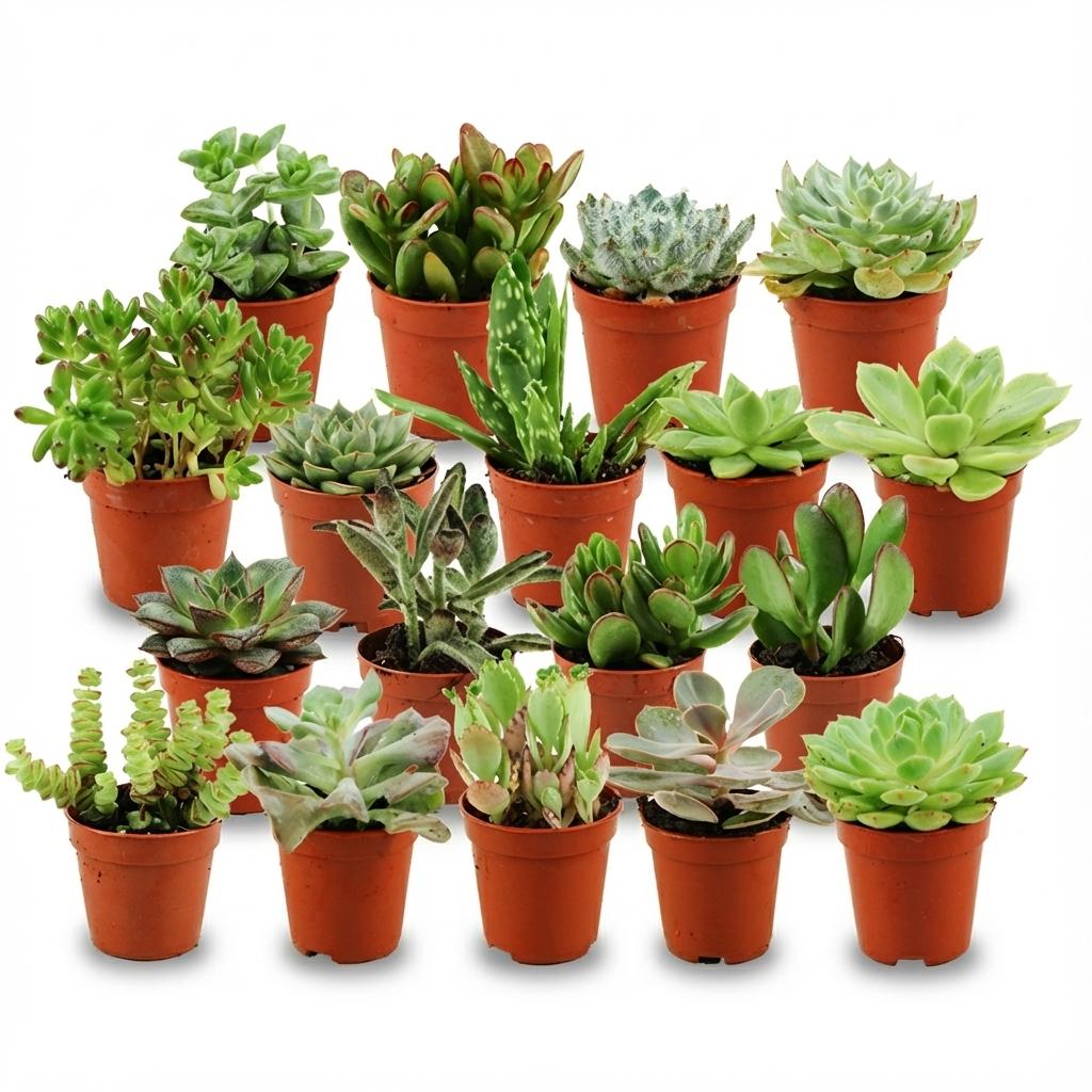 Mini Sukkulenten Mix – 18 Pflanzen – Ø5,5cm – Höhe 5–10cm – Pflegeleichte Zimmerpflanzen – Kleine Sukkulenten für Schalen Fensterbank & Deko 