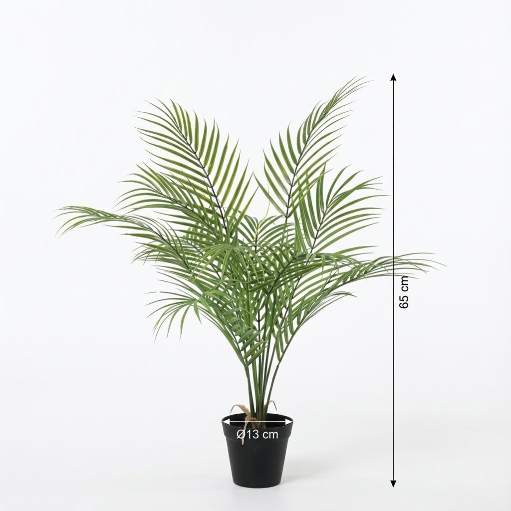 Kentia Palme Kunstpflanze 65cm – Dekorative Kunstpalme Zimmerpflanze – Pflegefreie Deko Pflanze für Wohnzimmer Büro & Regal
