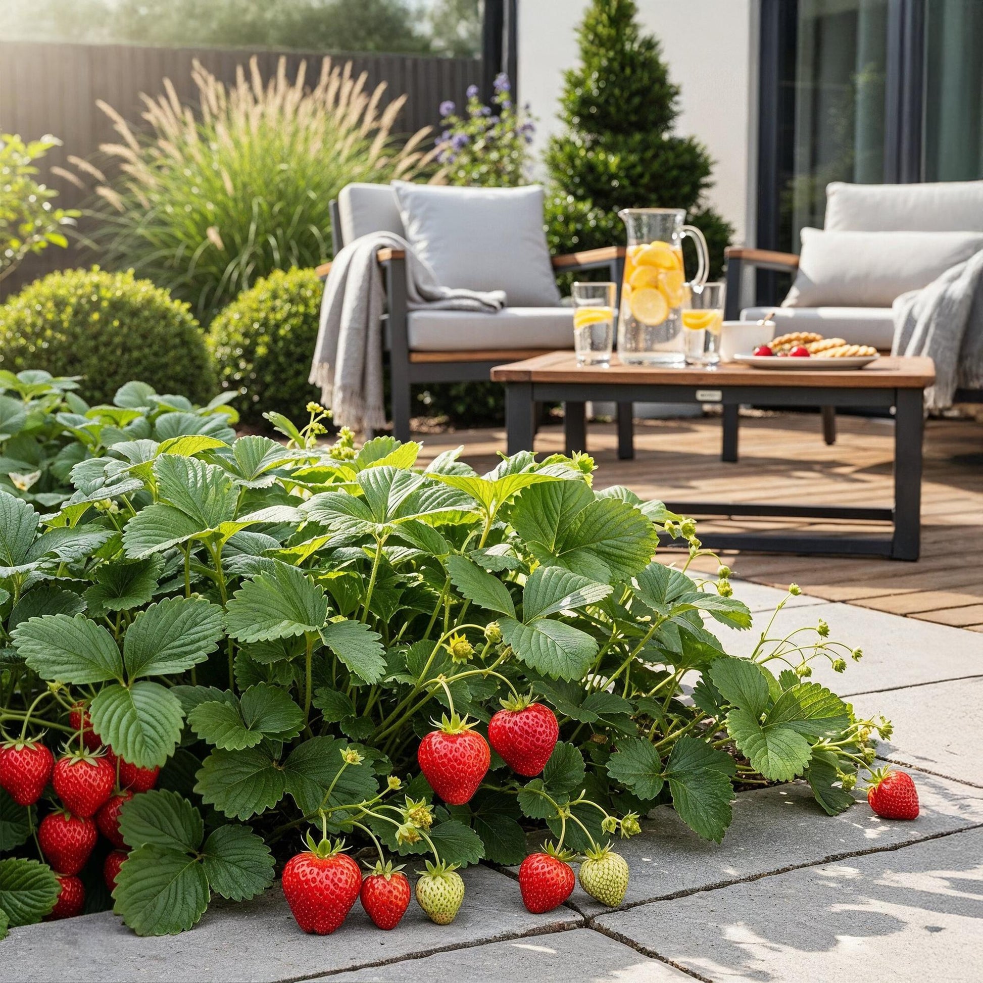 GreenboutiQ - Obstpflanzen - Erdbeere - Fragaria Elsanta - Winterhart - 3 Pflanzen - Topf 9 cm - Rote Erdbeere 