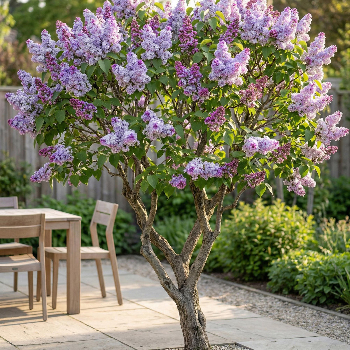 Green boutiQ - Garden Plant - Syringa vulgaris Michel Buchner - Common Lilac - Hardy - Pink - 1 Plant - Pot 17cm - Height 45cm 